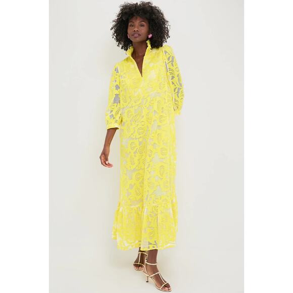 TUCKERNUCK Yellow Lace Palmerston Maxi Dress Size XS NWT Retail $298  Tuckernuck